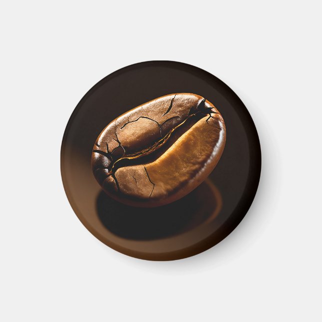 Imán Macro de grano de café tostado (Frente)