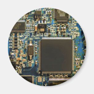 Imán Macro Placa de Circuito Azul Foto de PCB