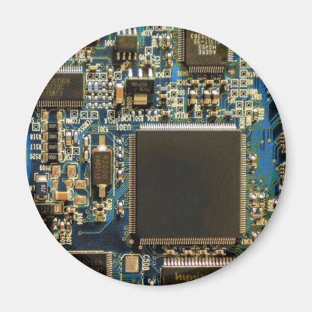 Imán Macro Placa de Circuito Azul | Foto de PCB (Frente)