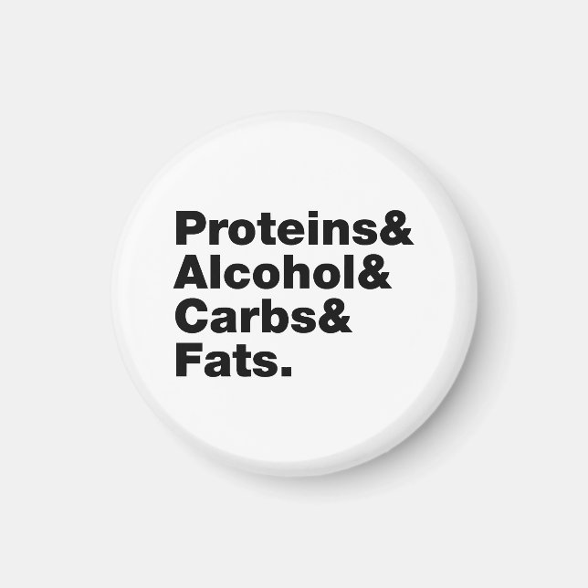 Imán Macronutrientes. Proteínas, alcohol, carbohidratos (Frente)