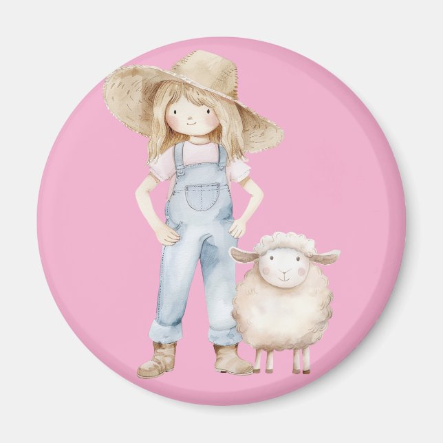 Imán Mädchen mit Lamm (Frente)