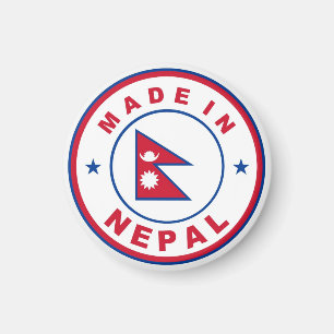 Imán made in nepal country flag product label round