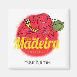 Imán Madeira Hibiscus Flower Island Portugal Souvenir