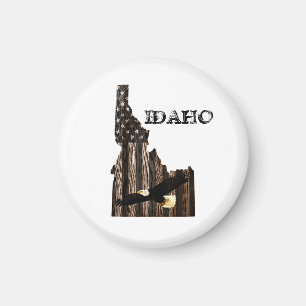 IMÁN MADERA BALD EAGLE BURNT - IDAHO PATRIOT BLK