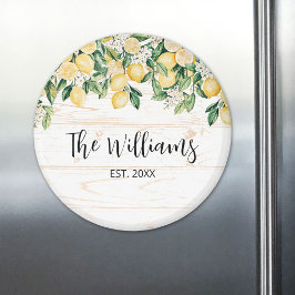 Imán Madera blanca del árbol del limón amarillo monogra