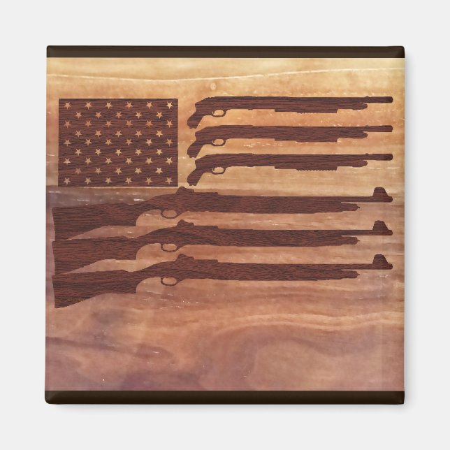 Imán Madera de la bandera de un Rifle (Frente)