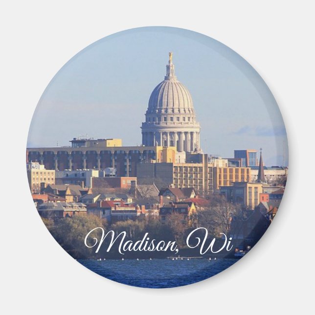 Imán Madison, Wisconsin Souvenir Keepsake (Frente)