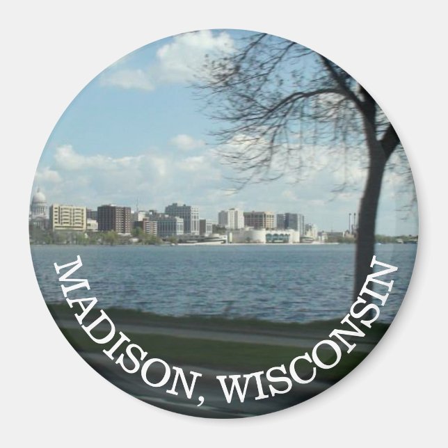 Imán Madison, Wisconsin Souvenir Magnet (Frente)