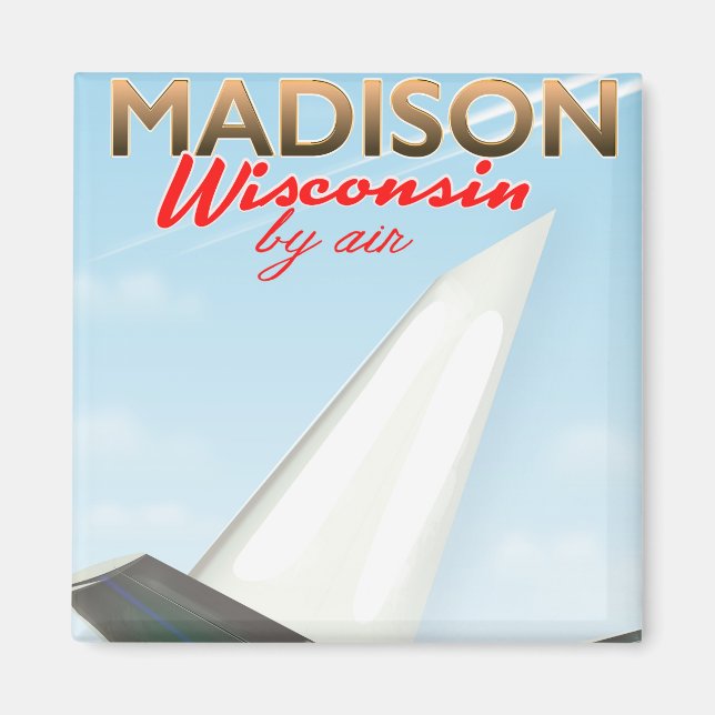 Imán Madison Wisconsin USA Vintage poster (Frente)
