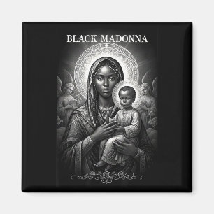 Imán Madona negra Madre negra y niño cristiano Bla