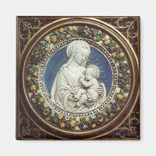 Imán MADONNA CON HIJO, redonda