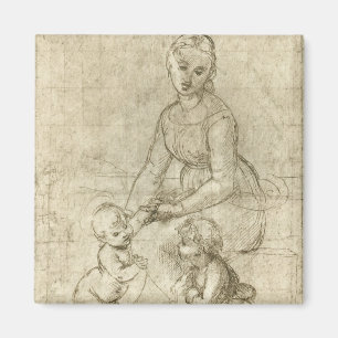 Imán Madonna, Cristo, San Juan Bautista por Rapahel