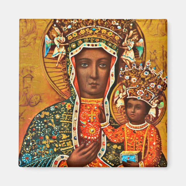 Imán Madonna de Czestochowa María Católica Polaca (Frente)