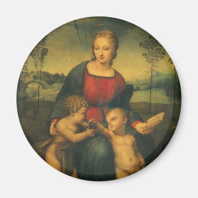 Imán Madonna de Goldfinch por Raphael Sanzio (Frente)