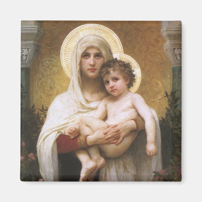 Imán Madonna de los Rosas de Bouguereau (Frente)