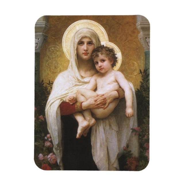 Imán Madonna de los Rosas de Bouguereau (Vertical)