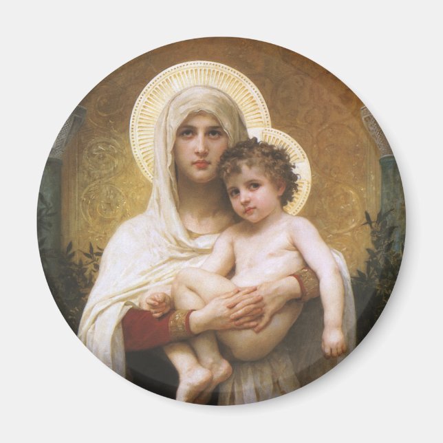 Imán Madonna de los Rosas de Bouguereau (Frente)