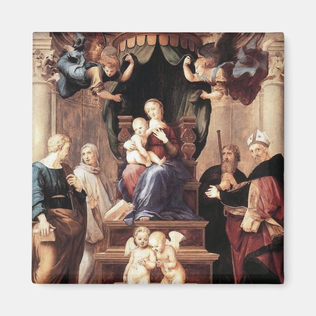 Imán Madonna del Baldacchino - Raphael - c1506 (Frente)