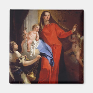 Imán Madonna del rosario (aceite en lona)