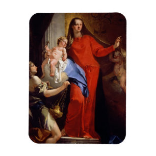 Imán Madonna del Rosario (aceite sobre lienzo)