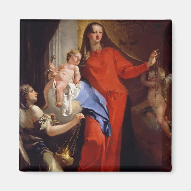 Imán Madonna del Rosario (aceite sobre lienzo) (Frente)