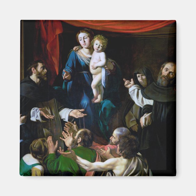 Imán Madonna del Rosario, Caravaggio (Frente)