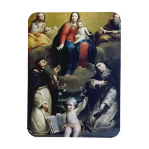 Imán Madonna del rosario con SS Dominic, Catheri