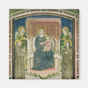 Imán Madonna Enthroned con St Francis de Assisi