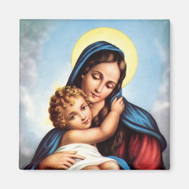 Imán Madonna y el niño (Frente)