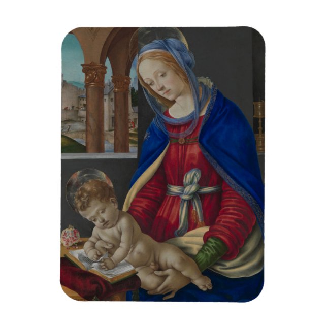 Imán Madonna y el niño, alrededor de 1483-4 (Vertical)
