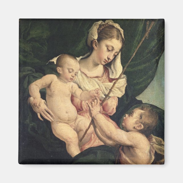 Imán Madonna y el niño con San Juan, c.1570 (aceite sob (Frente)