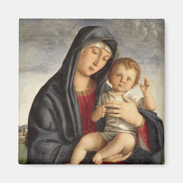 Imán Madonna y niño (aceite en el panel) 2 (Frente)