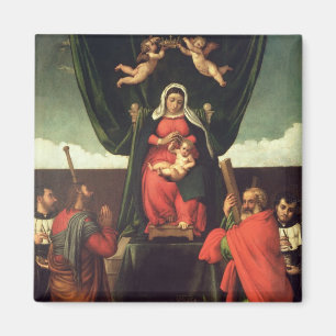 Imán Madonna y niño atrapados con cuatro santos, 1546
