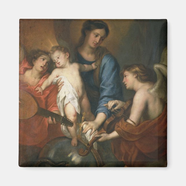 Imán Madonna y niño con ángeles (Frente)