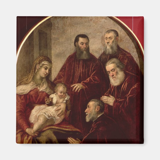 Imán Madonna y niño con cuatro estadistas (Frente)