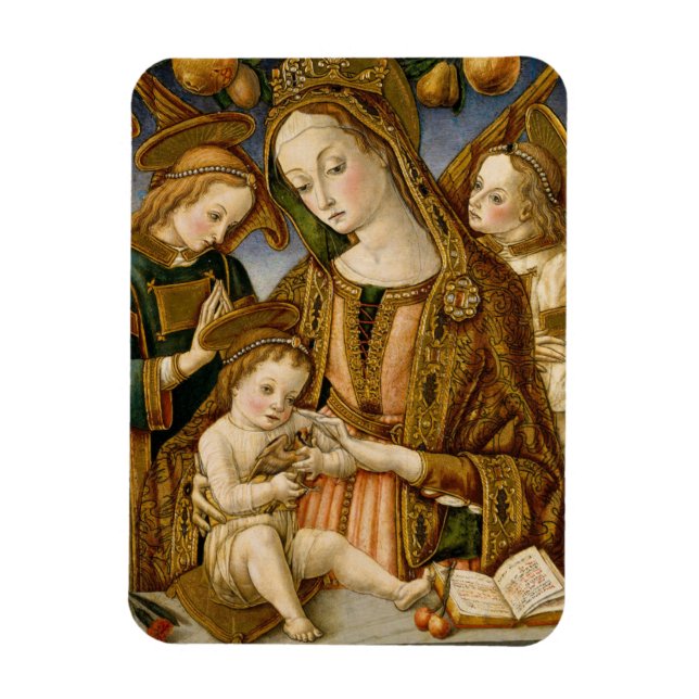 Imán Madonna y niño con dos ángeles (Vertical)