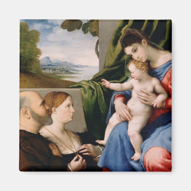 Imán Madonna y niño con el San Juan Infantil (Frente)
