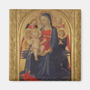 Imán Madonna y niño con los ángeles, c.1467 (aceite en