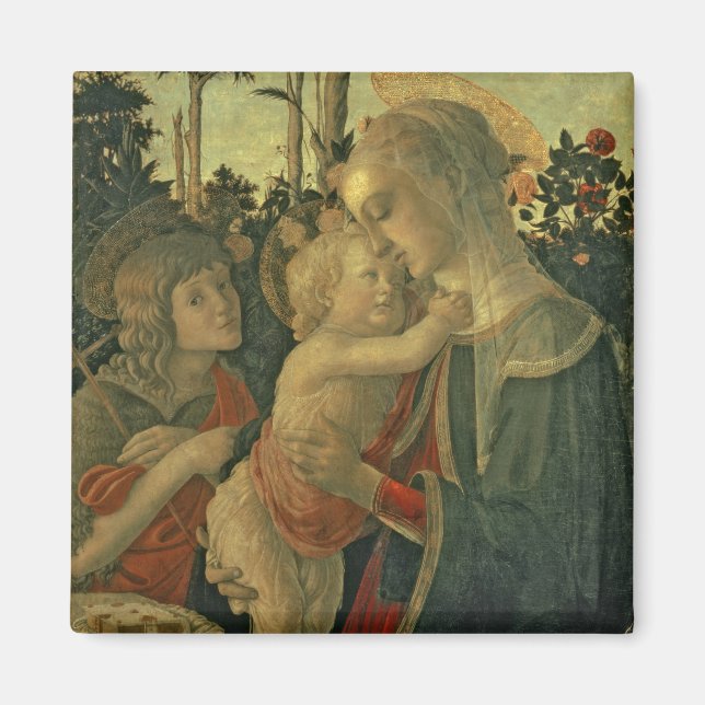 Imán Madonna y niño con San Juan Bautista (aceite o (Frente)