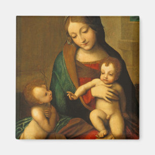 Imán Madonna y niño con santos
