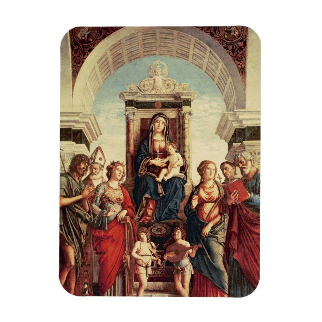 Imán Madonna y niño con santos (Vertical)