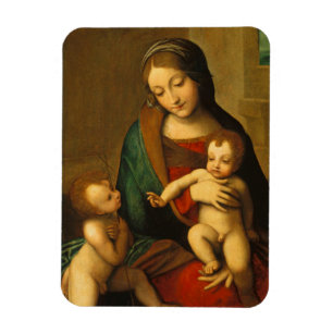 Imán Madonna y niño con santos