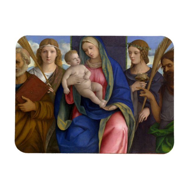 Imán Madonna y niño con santos (Horizontal)
