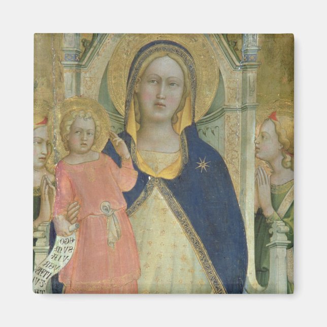 Imán Madonna y niño con santos, detalle sh (Frente)