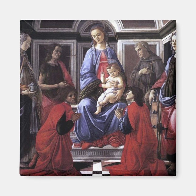 Imán Madonna y niño con seis santos - Botticelli - c (Frente)