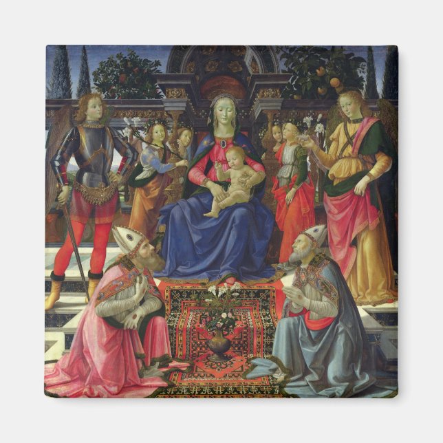 Imán Madonna y niño con SS. Justus, Zenobius y (Frente)