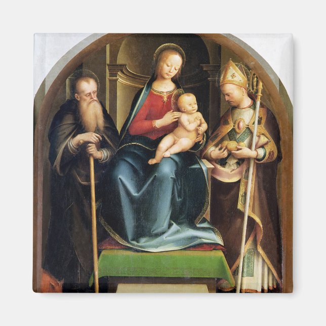 Imán Madonna y niño con St. Anthony Abbot y St. (Frente)