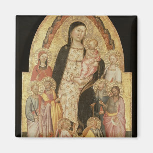 Imán Madonna y niño Enthroned