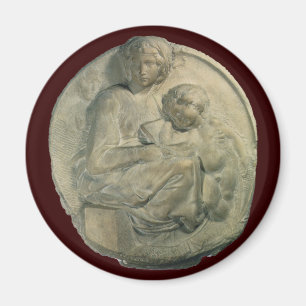 Imán Madonna y niño, Tondo Pitti, por Michelangelo