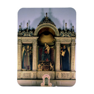 Imán Madonna y niño y santos (altarpiece del tríptico